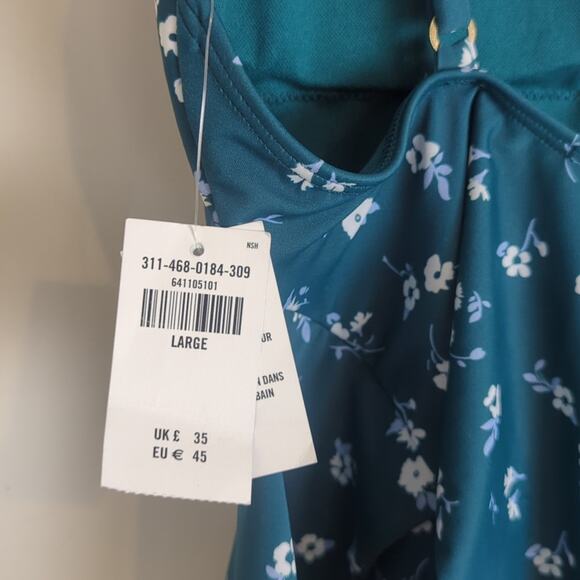 NWT Hollister Swimsuit Floral Print With Tie Back Women's Size Large - Picture 6 of 11